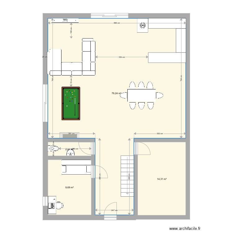 Maison 1. Plan de 4 pièces et 106 m2