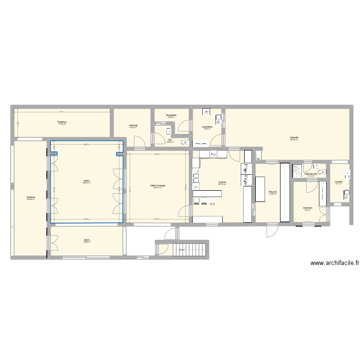 LAURINDA. Plan de 16 pièces et 248 m2