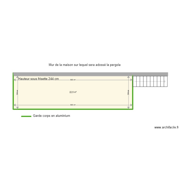 aubert. Plan de 1 pièce et 23 m2