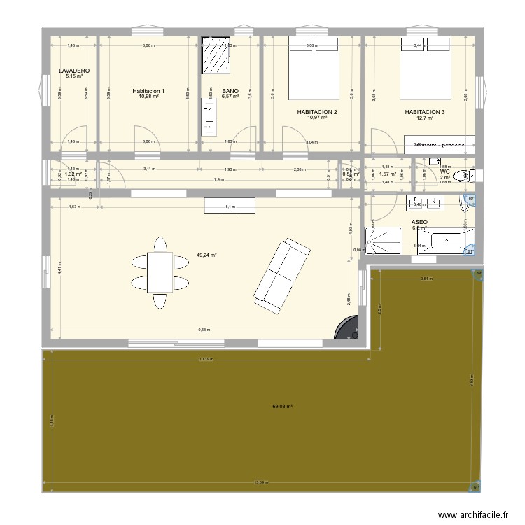 PlanParcelle3. Plan de 12 pièces et 177 m2