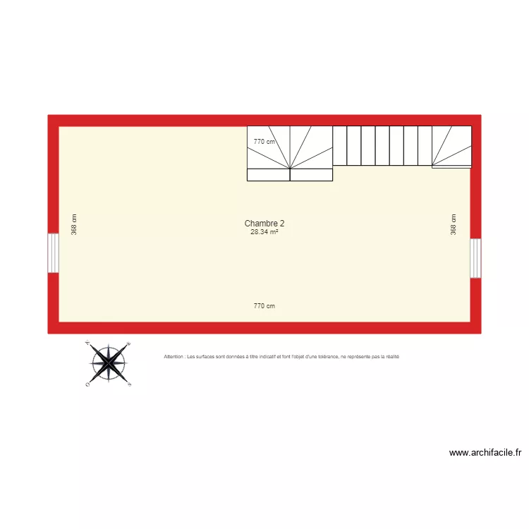 BI 3205 2&egrave;me &eacute;tage cot&eacute;. Plan de 