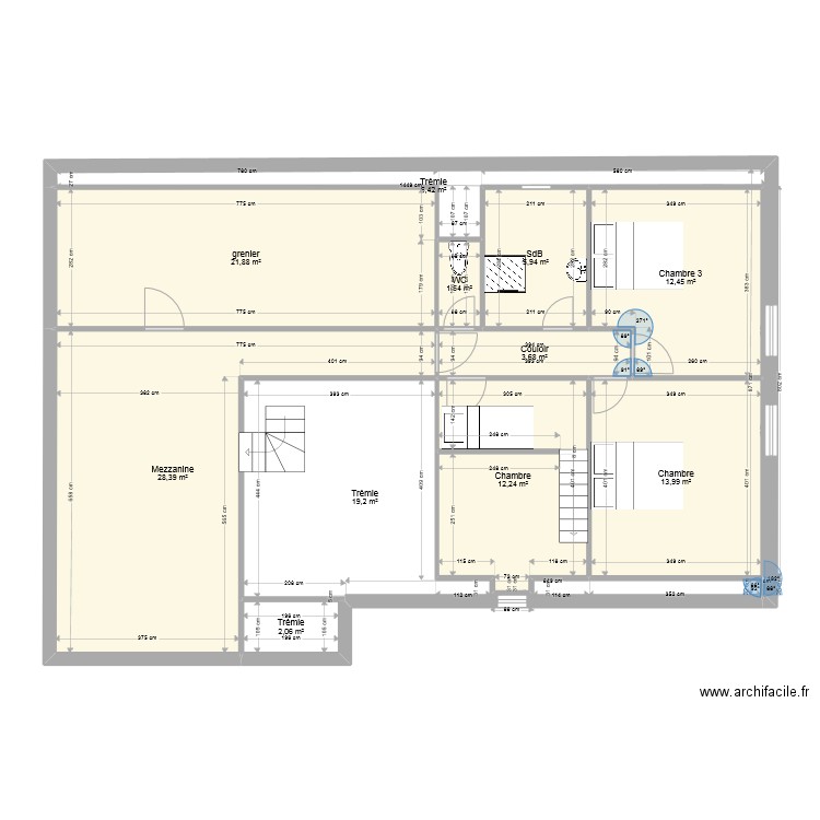 maison ruaudin etage. Plan de 11 pièces et 127 m2