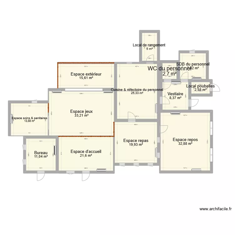 Plan cr&egrave;che. Plan de 