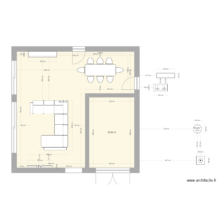 Maison Finale1. Plan de 2 pièces et 66 m2