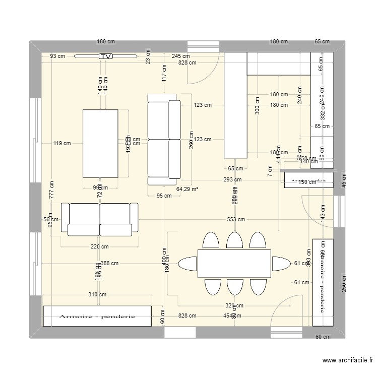 Maison Finale1. Plan de 2 pièces et 66 m2