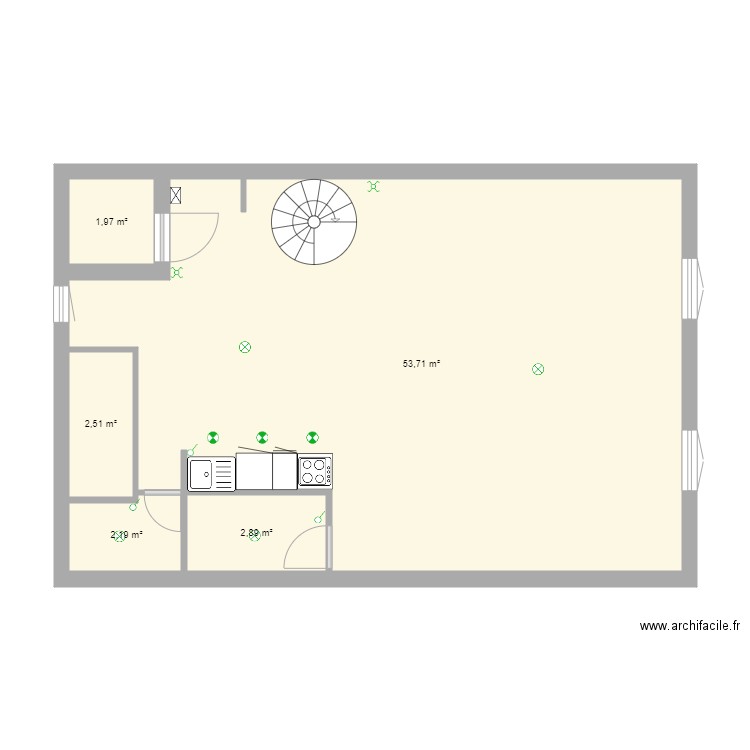 la reole thomas rdc lum app2. Plan de 5 pièces et 63 m2