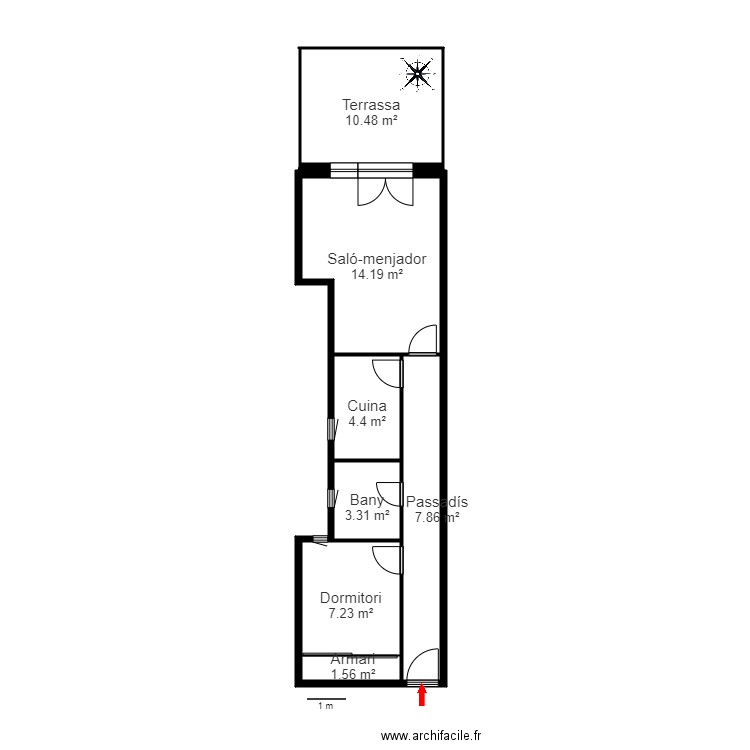 ED. CONFORT. PB-C. LA MASSANA. Plan de 7 pièces et 49 m2