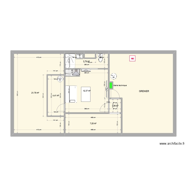 Appartement Greniers. Plan de 0 pièce et 0 m2