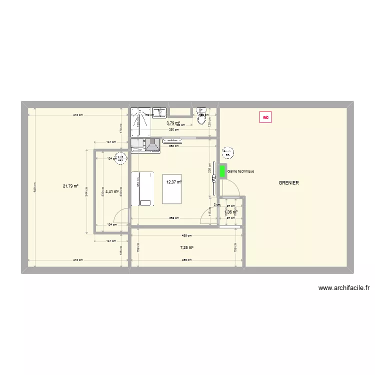 Appartement Greniers. Plan de 