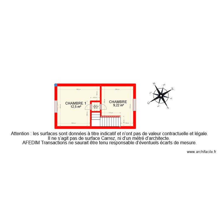 BI 7768 ETAGE EF. Plan de 5 pièces et 25 m2