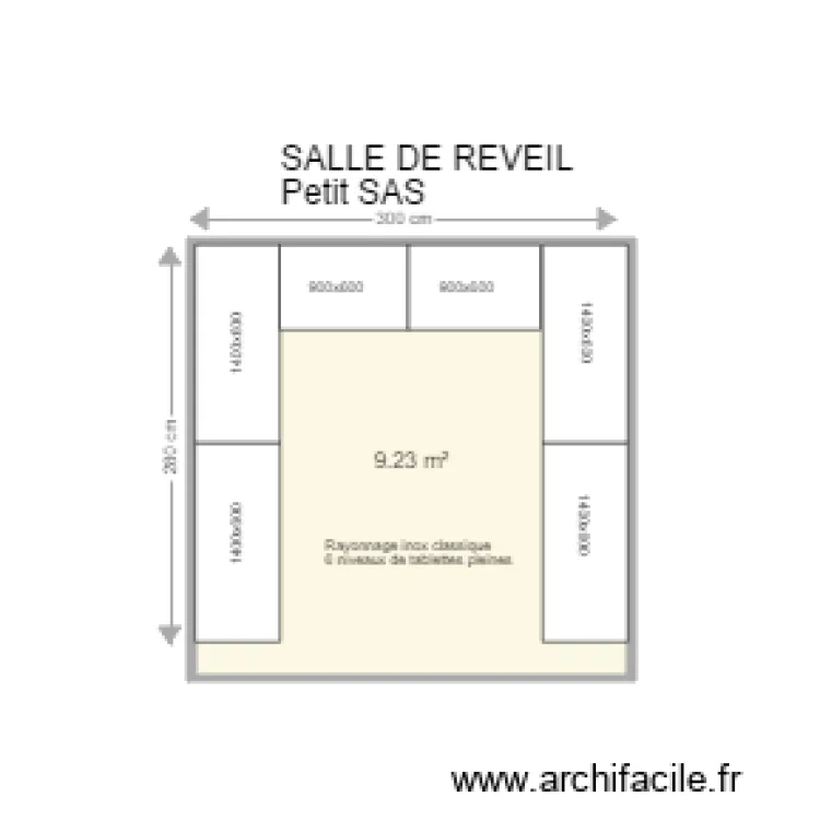 Centre jean Perrin Salle de r&eacute;veil. Plan de 