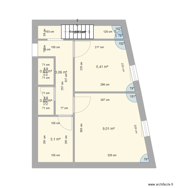 Plan La Compote. Plan de 7 pièces et 24 m2