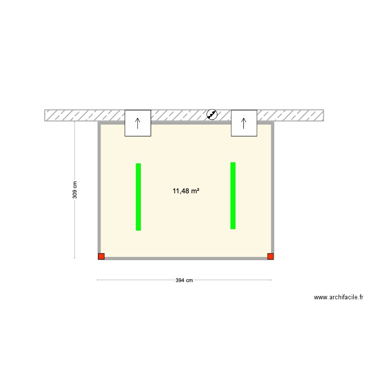 Gonçalves Gilberto. Plan de 1 pièce et 11 m2