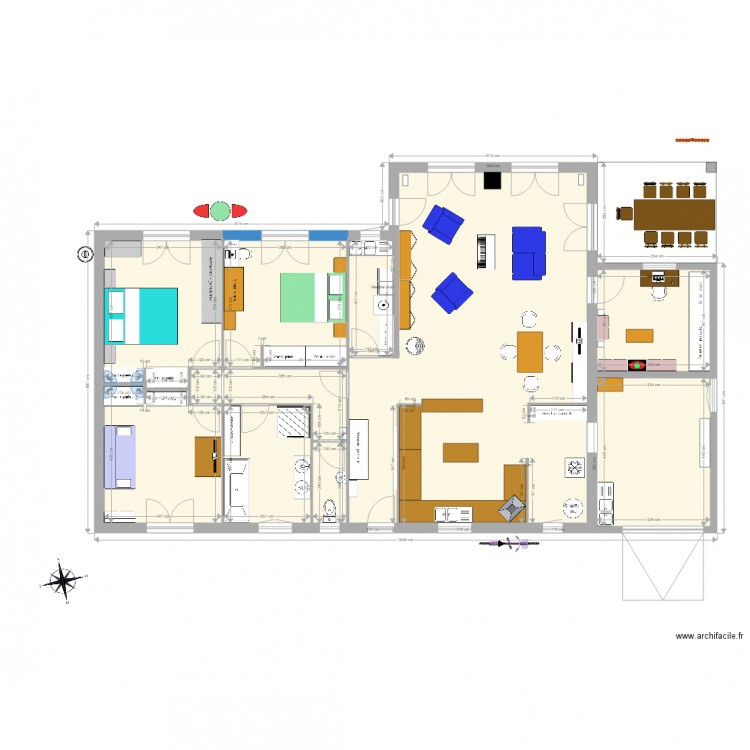 Soustons. Plan de 11 pièces et 152 m2