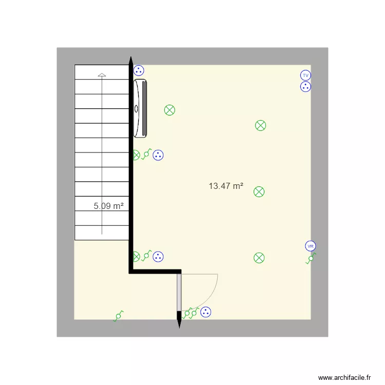 chambre angelo. Plan de 