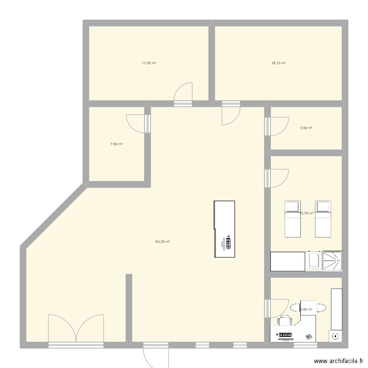 MARY COHR. Plan de 7 pièces et 157 m2