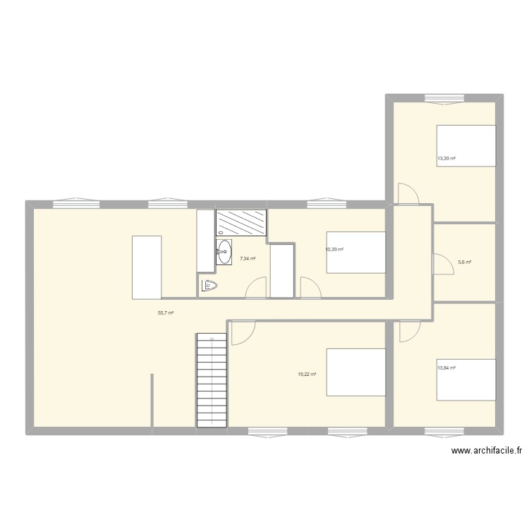 maison 1. Plan de 7 pièces et 125 m2