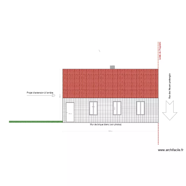 DP4 Facade Sud . Plan de 