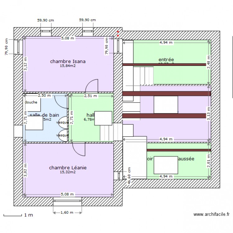 étage final brut. Plan de 0 pièce et 0 m2