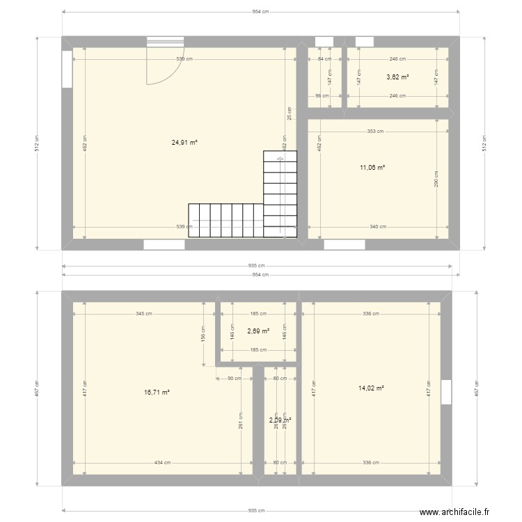 La Roche 3 - Projet 2. Plan de 7 pièces et 75 m2