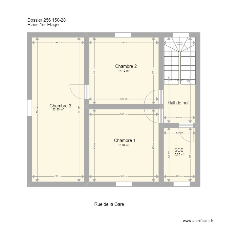 neufchayteau. Plan de 5 pièces et 66 m2