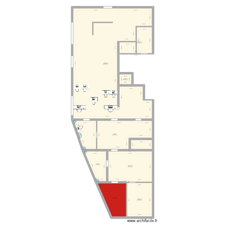 pharma17. Plan de 8 pièces et 241 m2