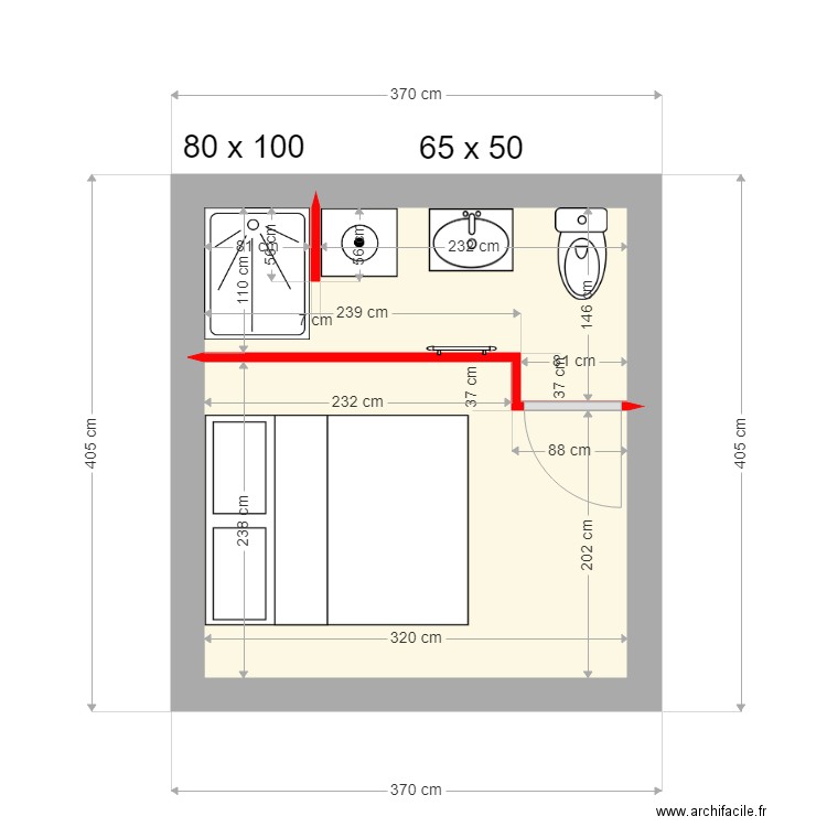 SDB F2. Plan de 0 pièce et 0 m2