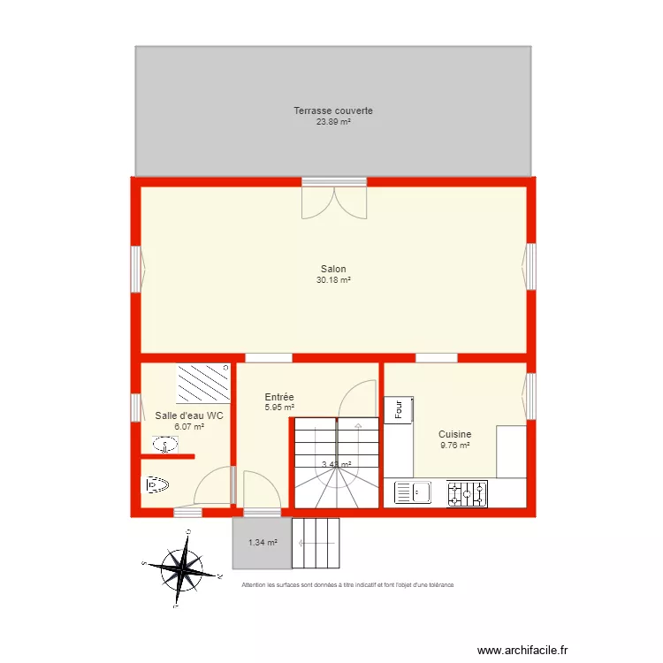 BI 5063 RDC non c&ocirc;t&eacute;. Plan de 