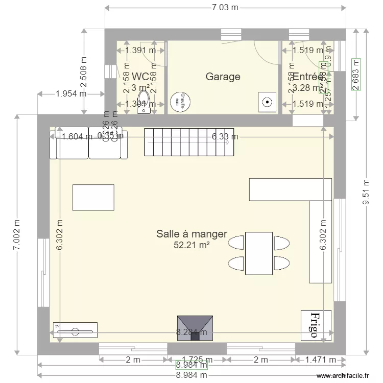 CJ LF PLAN 9 X 7 OPTION  GARAGE MF FACADE NORD a. Plan de 