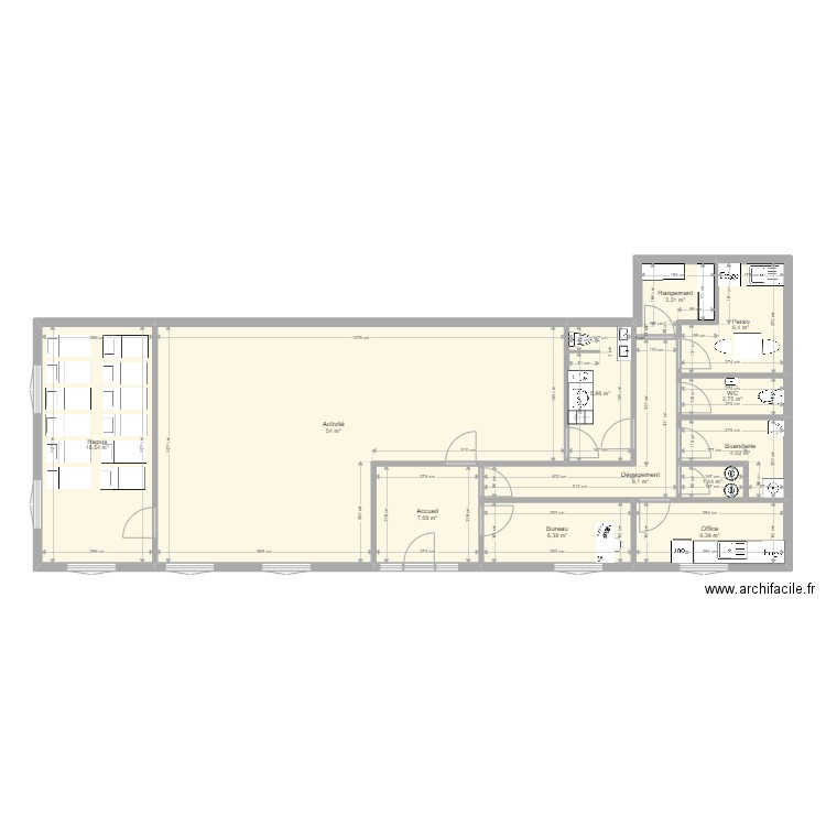 Villemonbe PROJET ArL 050522. Plan de 12 pièces et 124 m2