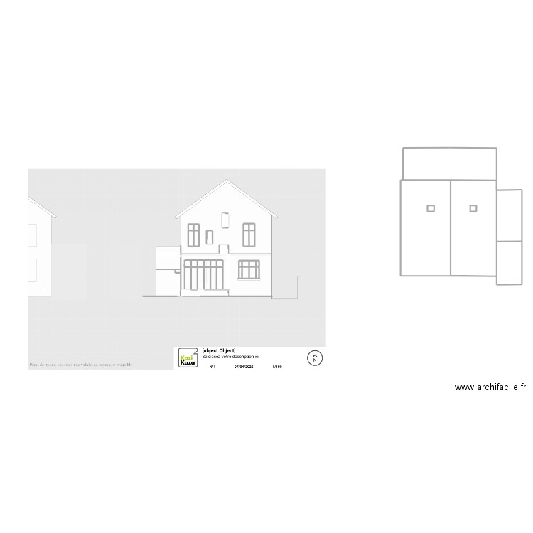 Façade jardin essai autre verriere. Plan de 40 pièces et 131 m2