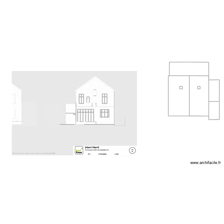 Fa&ccedil;ade jardin essai autre verriere. Plan de 