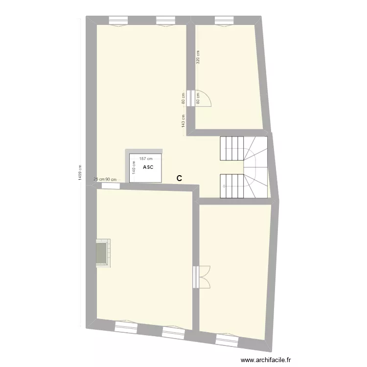 PROJET    2&deg; ETAGE  ouvertures refend. Plan de 