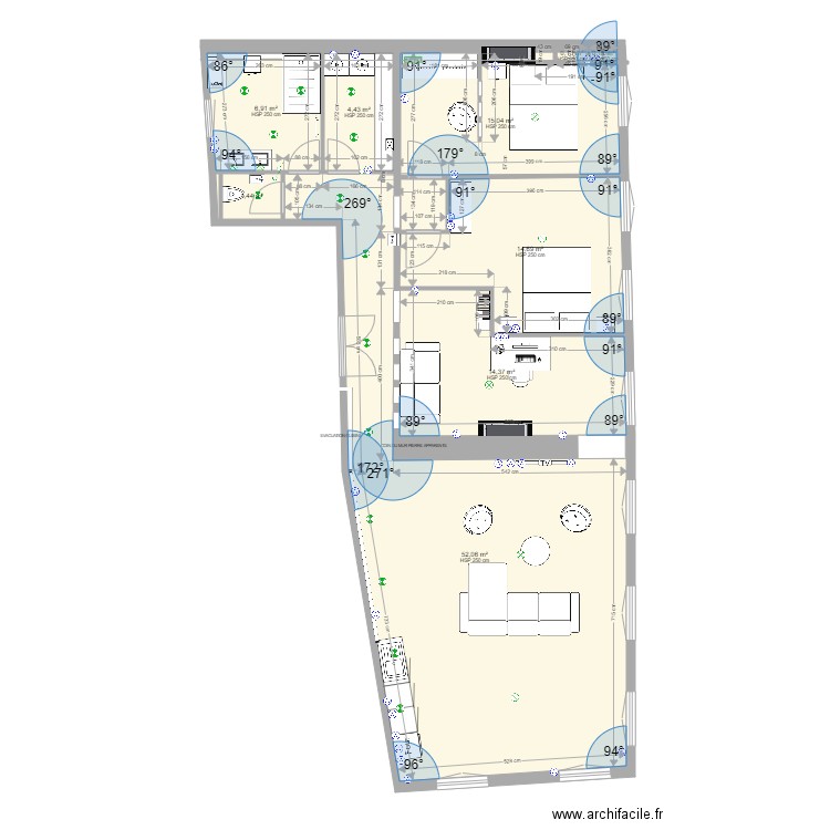 LEDIBERDER V000. Plan de 10 pièces et 109 m2