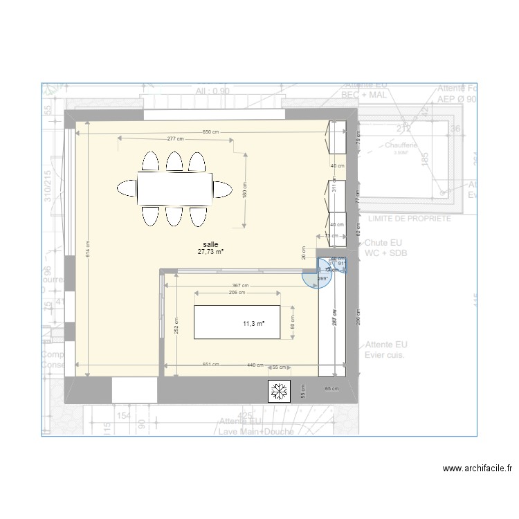 cuisine filolie 5. Plan de 2 pièces et 51 m2