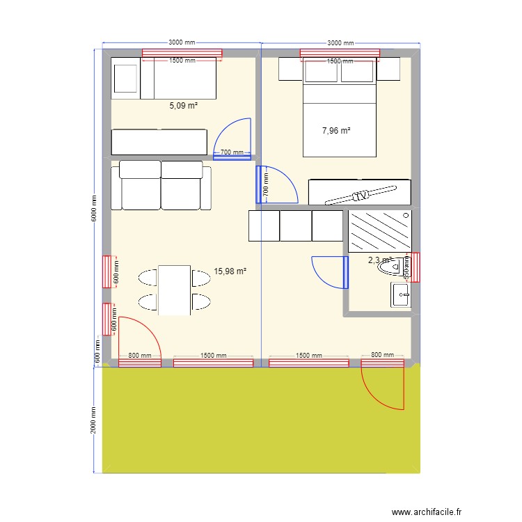 36 2222. Plan de 0 pièce et 0 m2