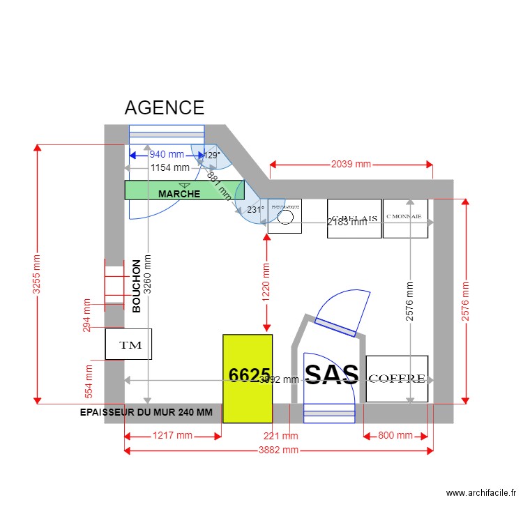 PLAN DE MASSE PROJET 368 st aygulf BOUCHON. Plan de 1 pièce et 11 m2