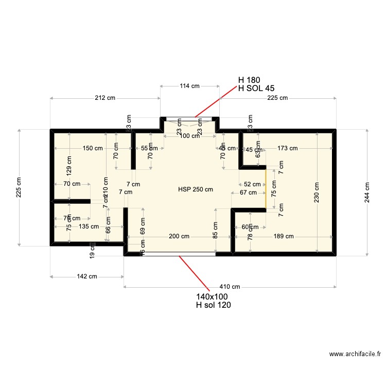 SDB mariés. Plan de 1 pièce et 12 m2