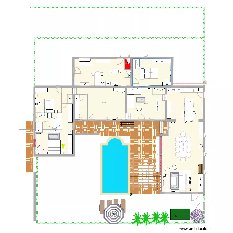 Plan maison Auberge. Plan de 