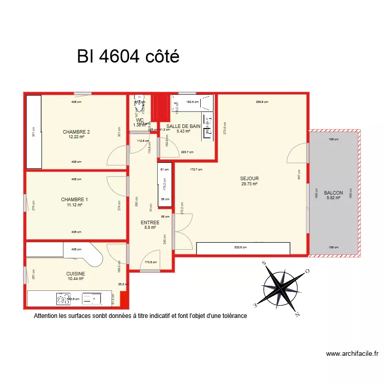 BI 4604 c&ocirc;t&eacute;. Plan de 