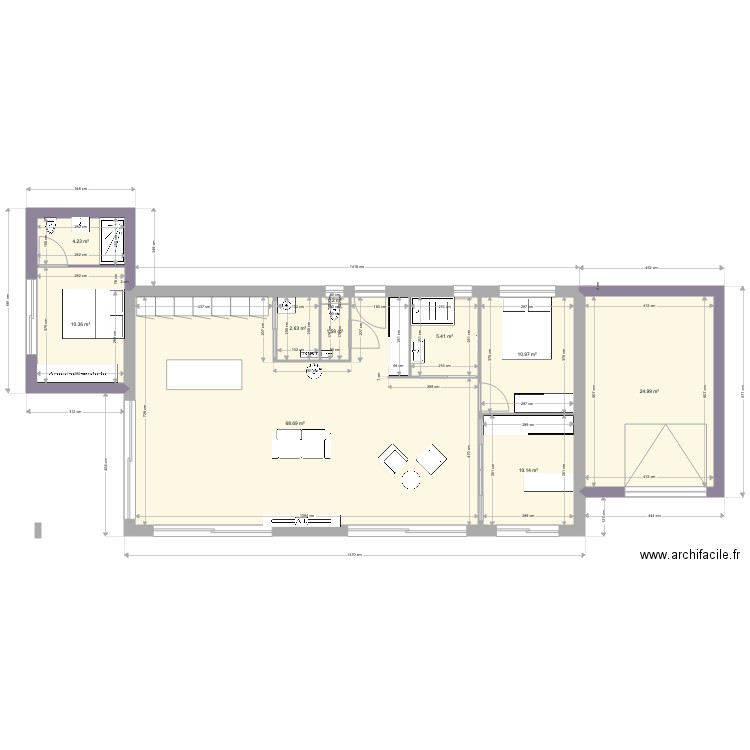 3 chambres. Plan de 0 pièce et 0 m2