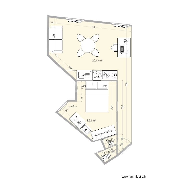 CB futur 4. Plan de 4 pièces et 31 m2