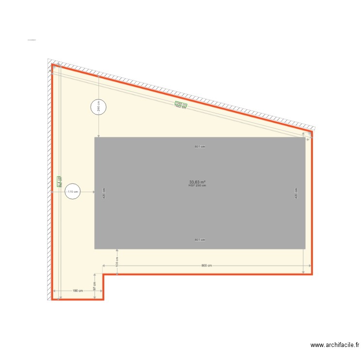 fab dale. Plan de 1 pièce et 34 m2