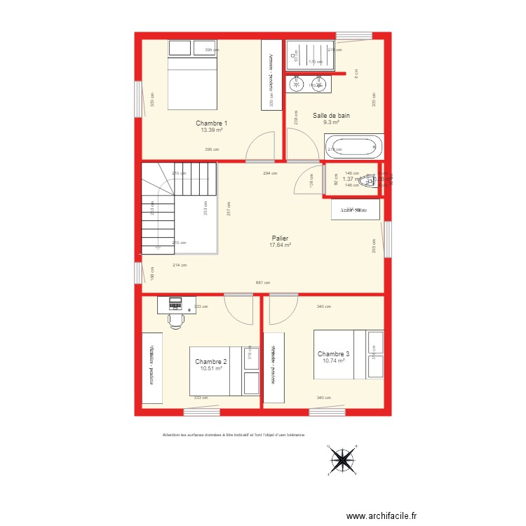 BI1660 étage côté. Plan de 0 pièce et 0 m2