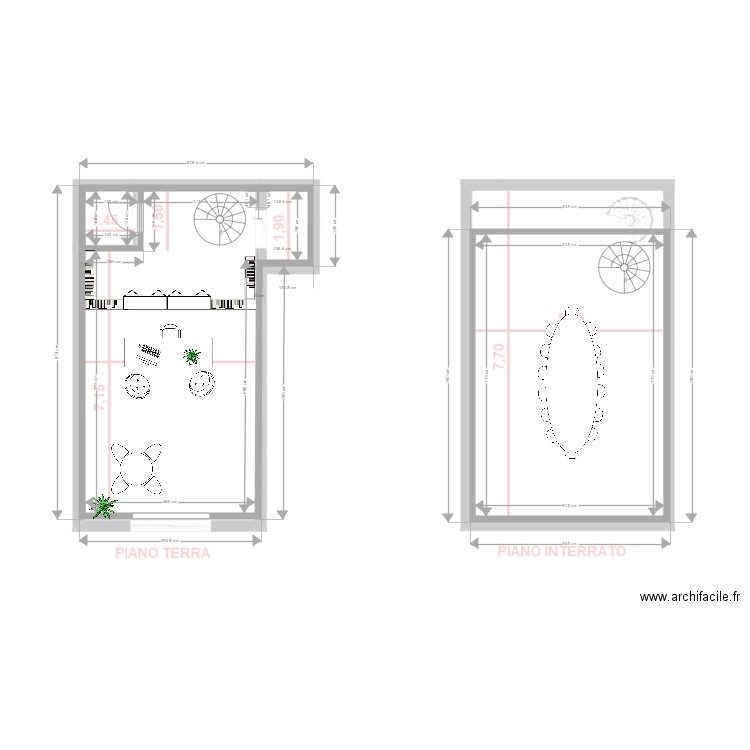 pavia . Plan de 3 pièces et 83 m2