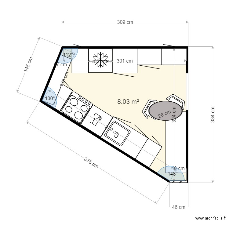 ETOILE cuisine. Plan de 0 pièce et 0 m2