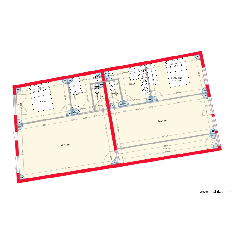 2x t2 etage en cours . Plan de 0 pièce et 0 m2
