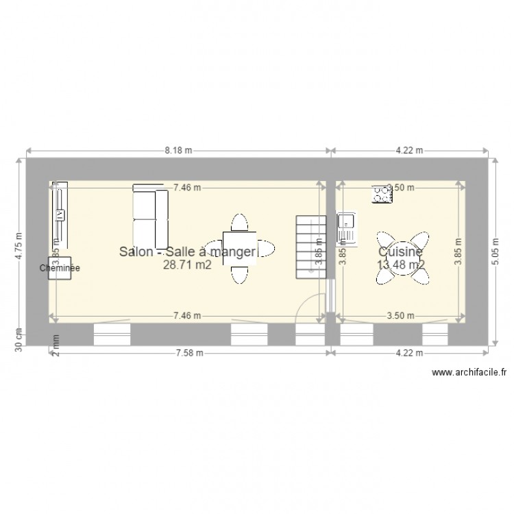 David RDC. Plan de 0 pièce et 0 m2