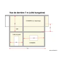 Vue de derri&egrave;re 7m c&ocirc;t&eacute; bungalow