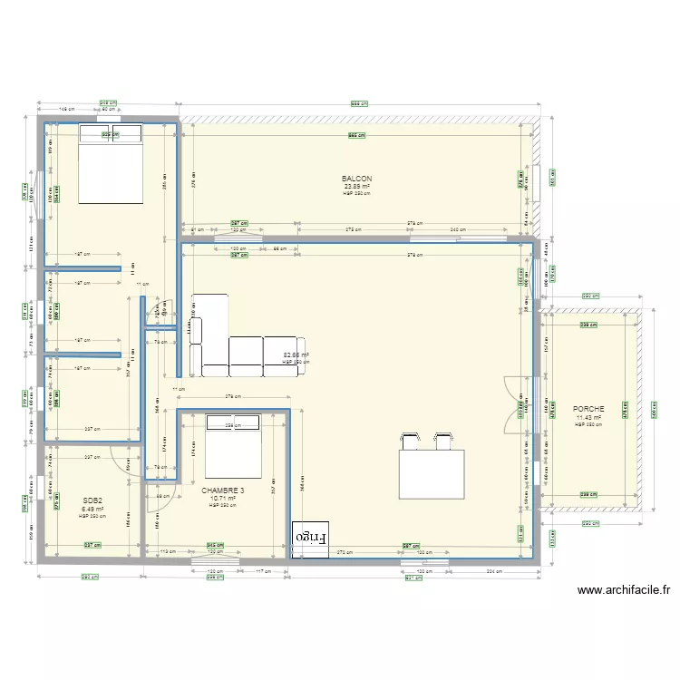 Plan Maison F4. Plan de 
